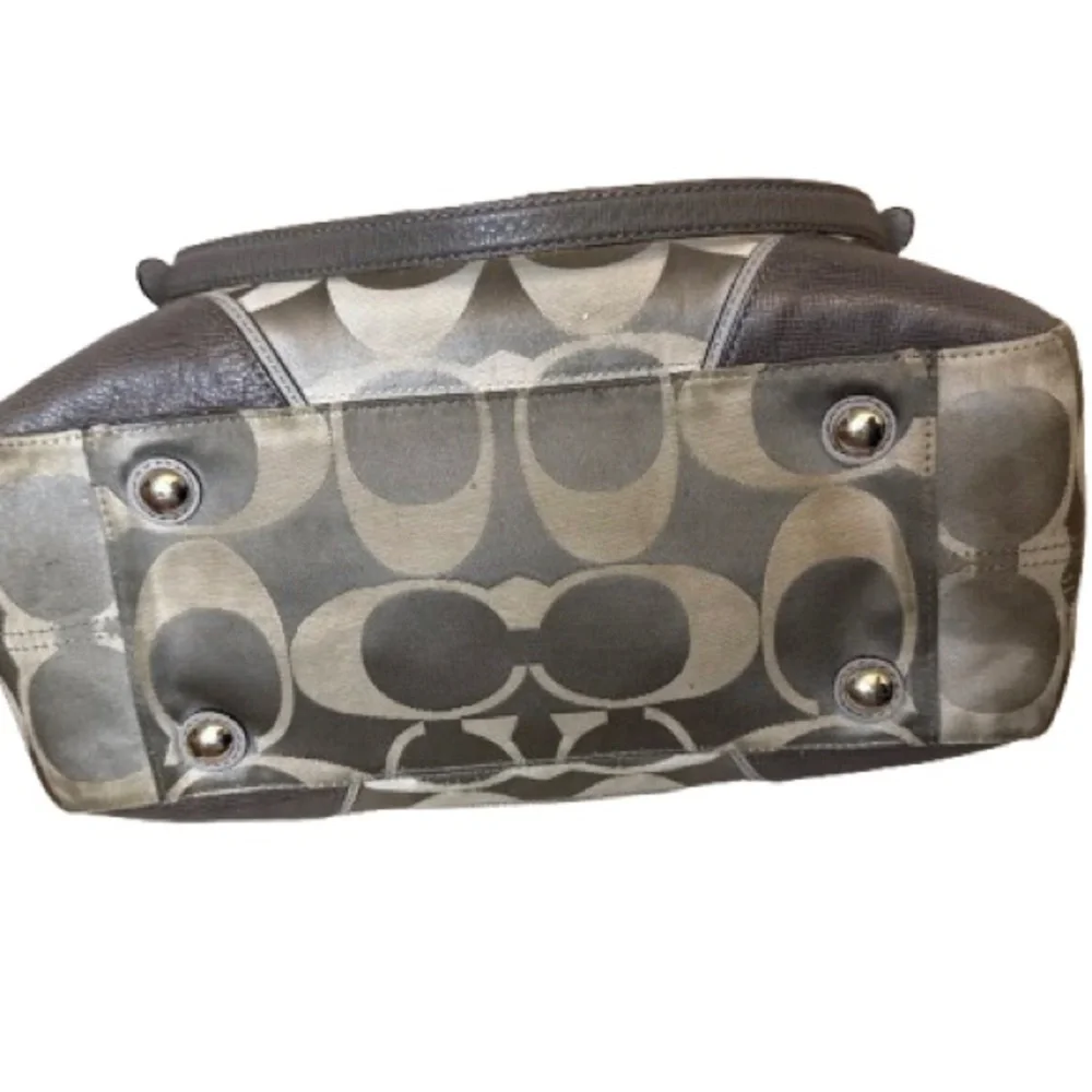 Coach Colette 16475 Signature Sateen Carryall Taupe Brown Tote